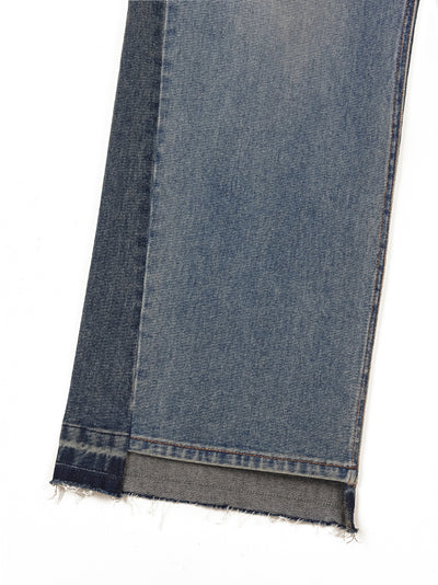 Contrasted Denim Pants S Blue
