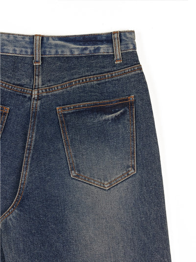 Contrasted Denim Pants S Blue