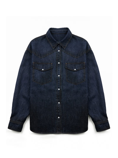 Western Denim Shirt Blue