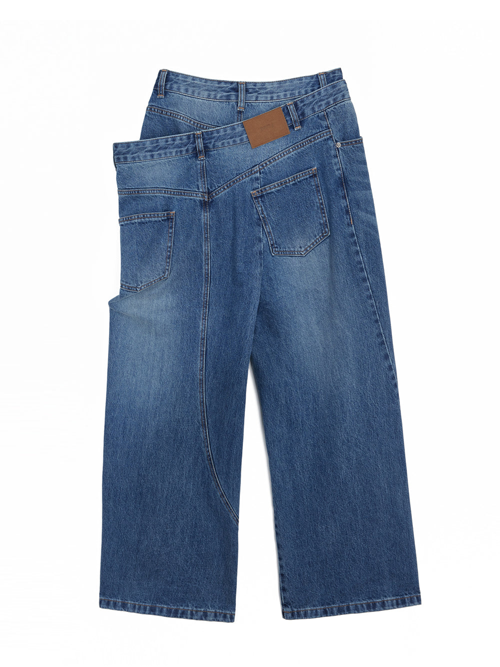 Layered Double Denim Pants Sky/Blue