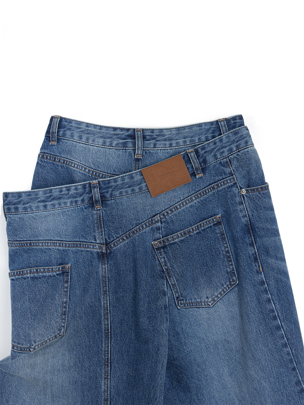 Layered Double Denim Pants Sky/Blue