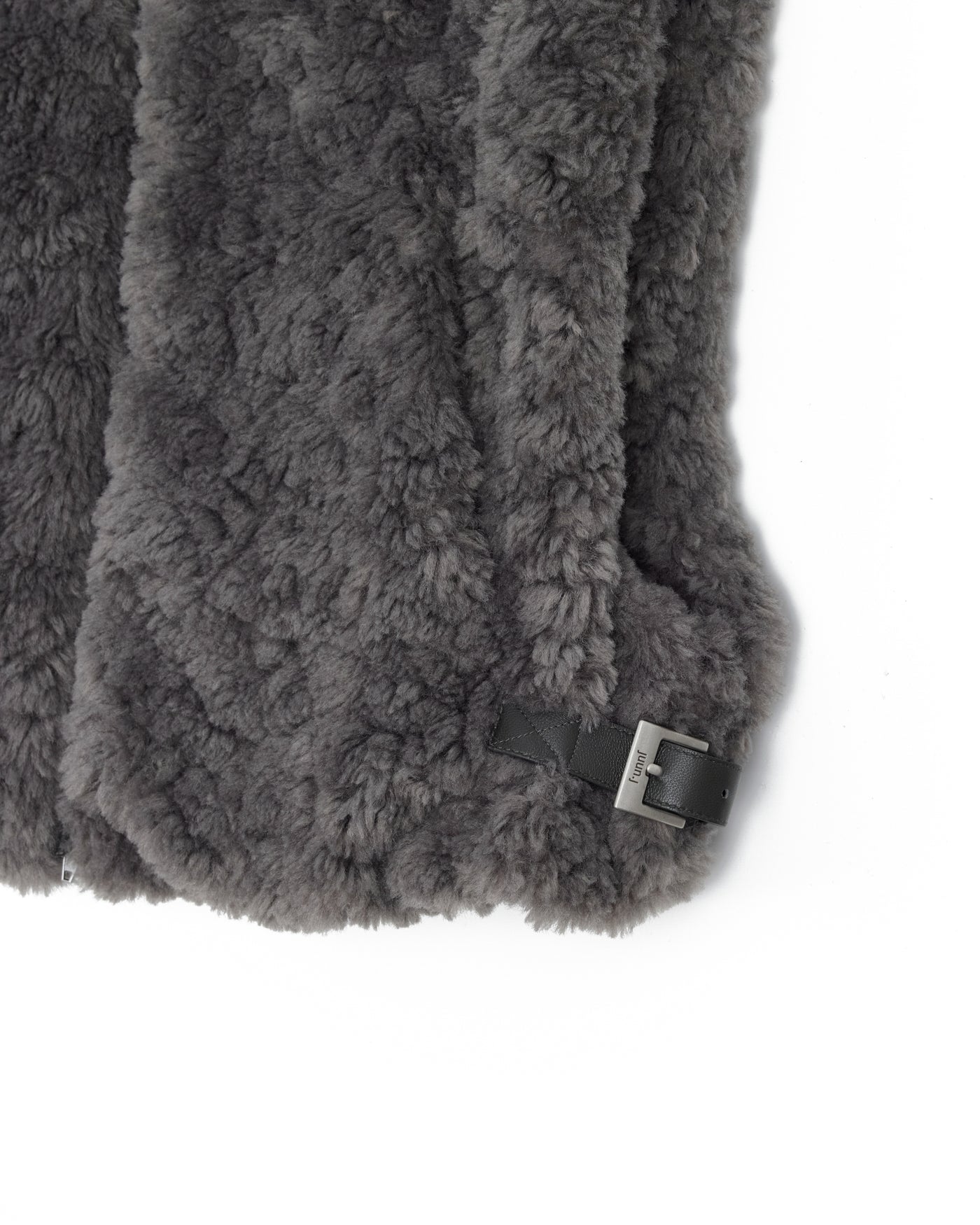 Faux Fur Crop Hoodie Vest Grey