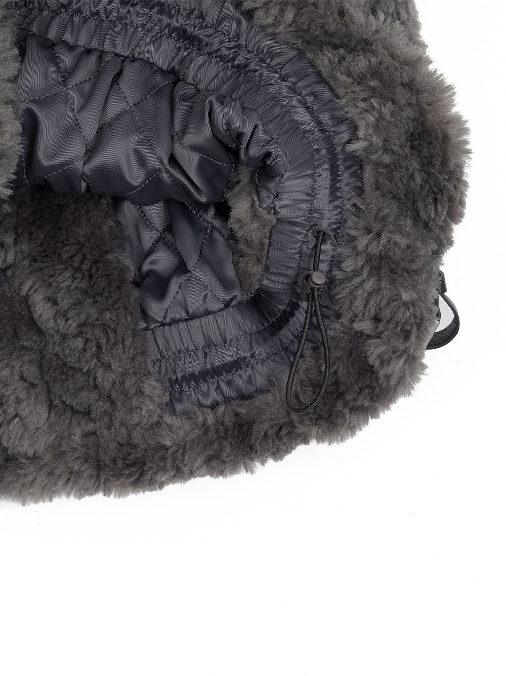 Faux Fur Crop Hoodie Vest Grey