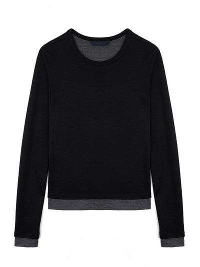Layered Wool Tshirts Black