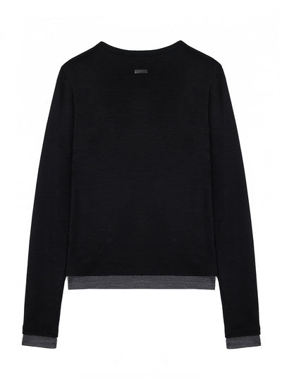 Layered Wool Tshirts Black