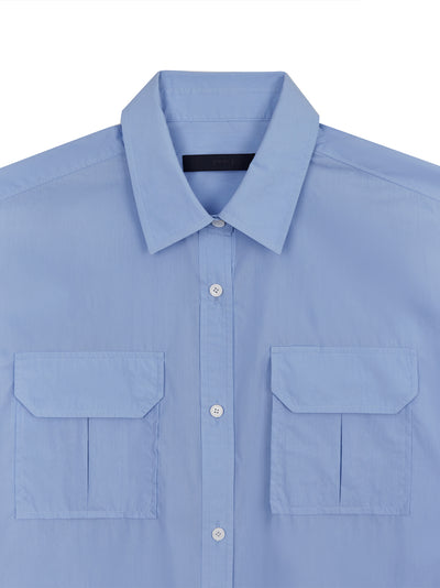 Detachable Scarf Blouse Sky/Blue