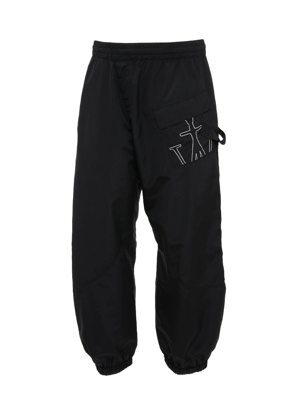 Anchor Logo Embroidered Twisted Joggers (Black)