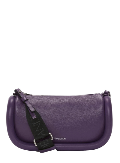 Bumper-15 -Leather Crossbody Bag with Additional Webbing Strap (Purple)