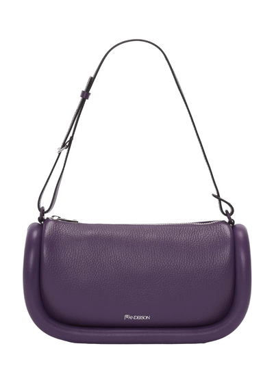 Bumper-15 -Leather Crossbody Bag with Additional Webbing Strap (Purple)