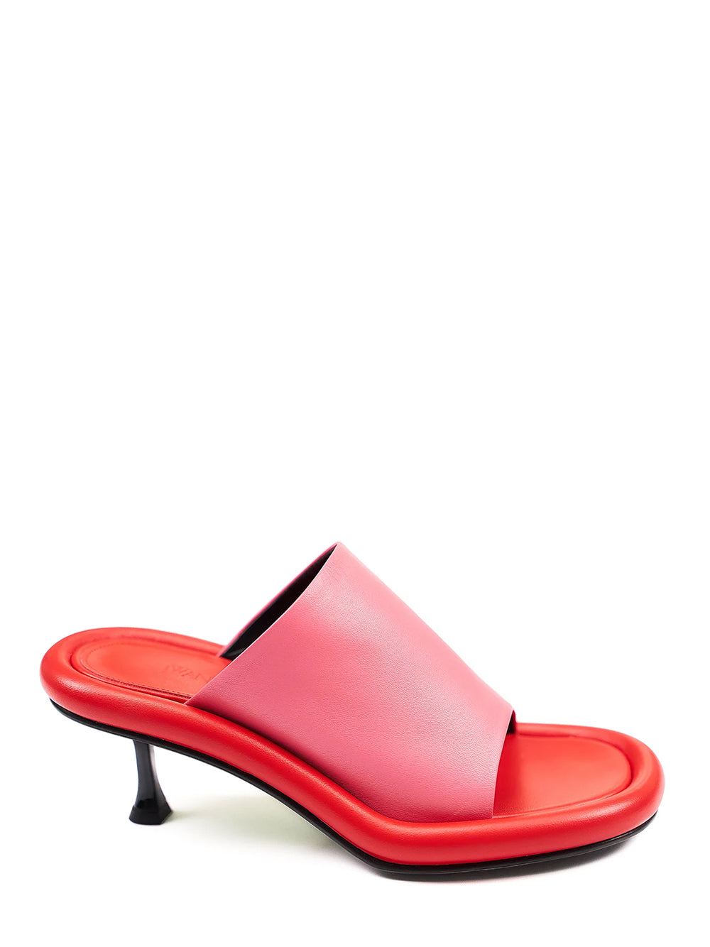 Bumper-Tube Leather Mules (Pink/Red)