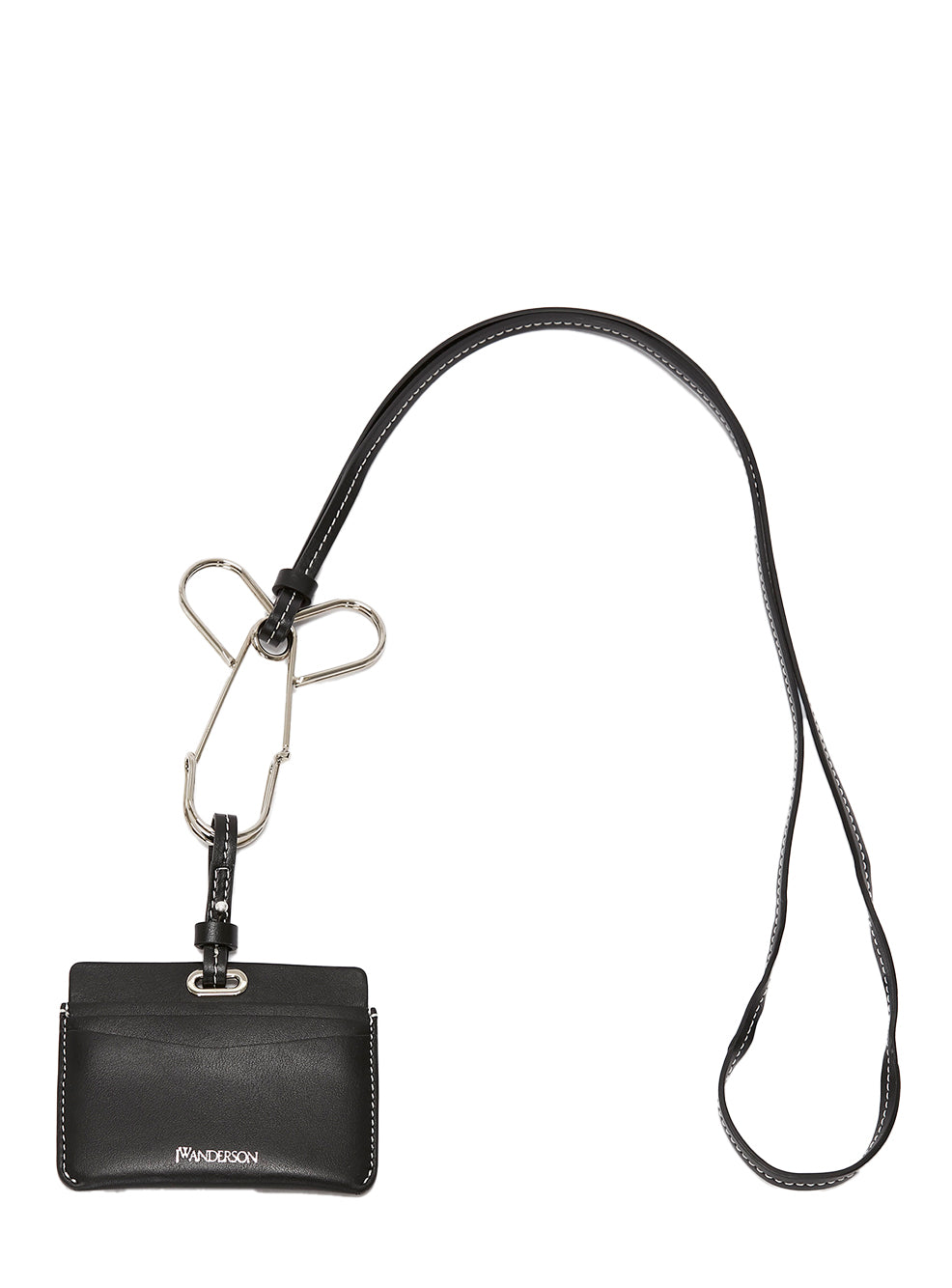 Leather Cardholder with Penis Pin Strap (Black)
