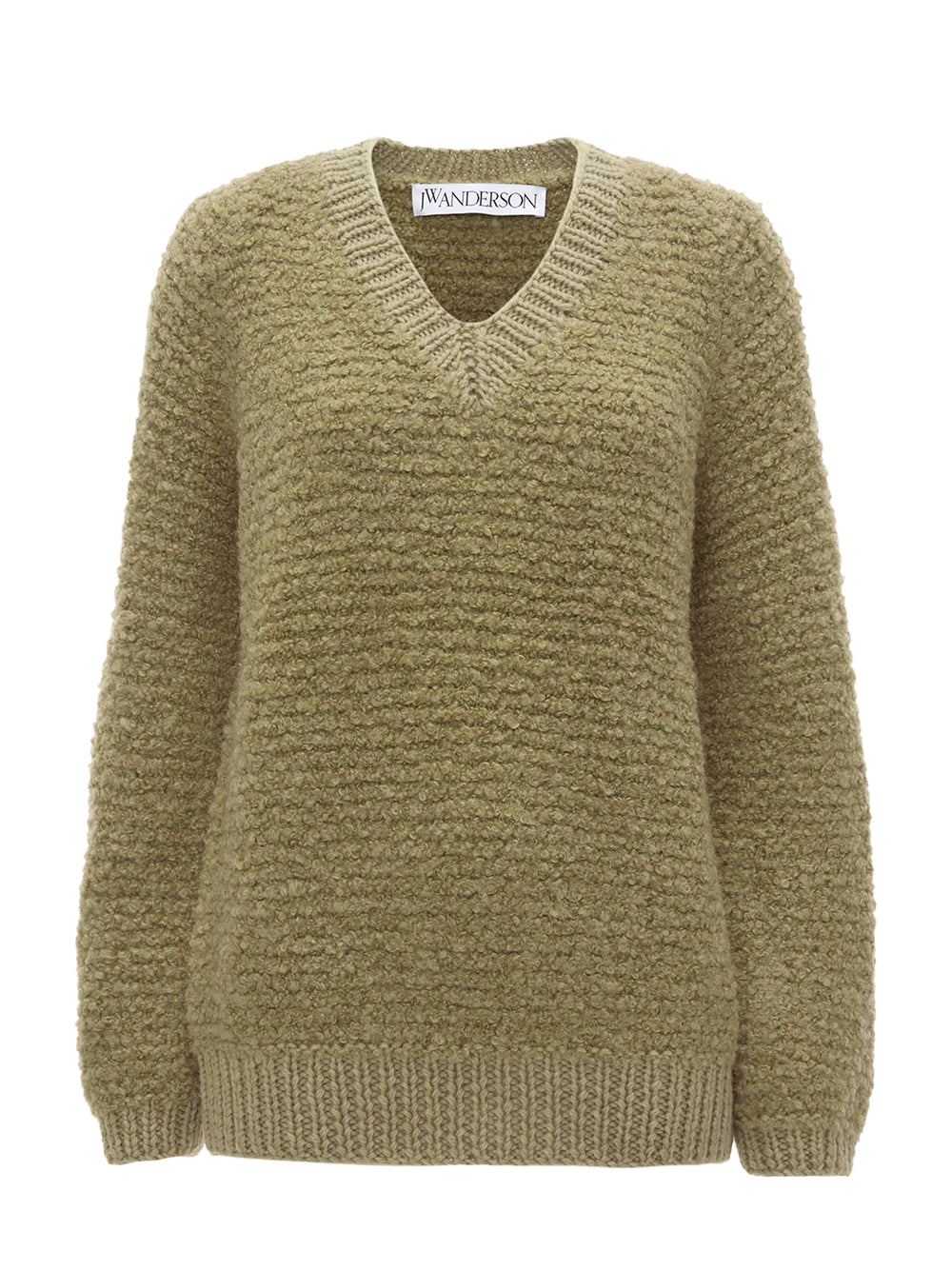 Boucle V Neck Jumper (Flax)