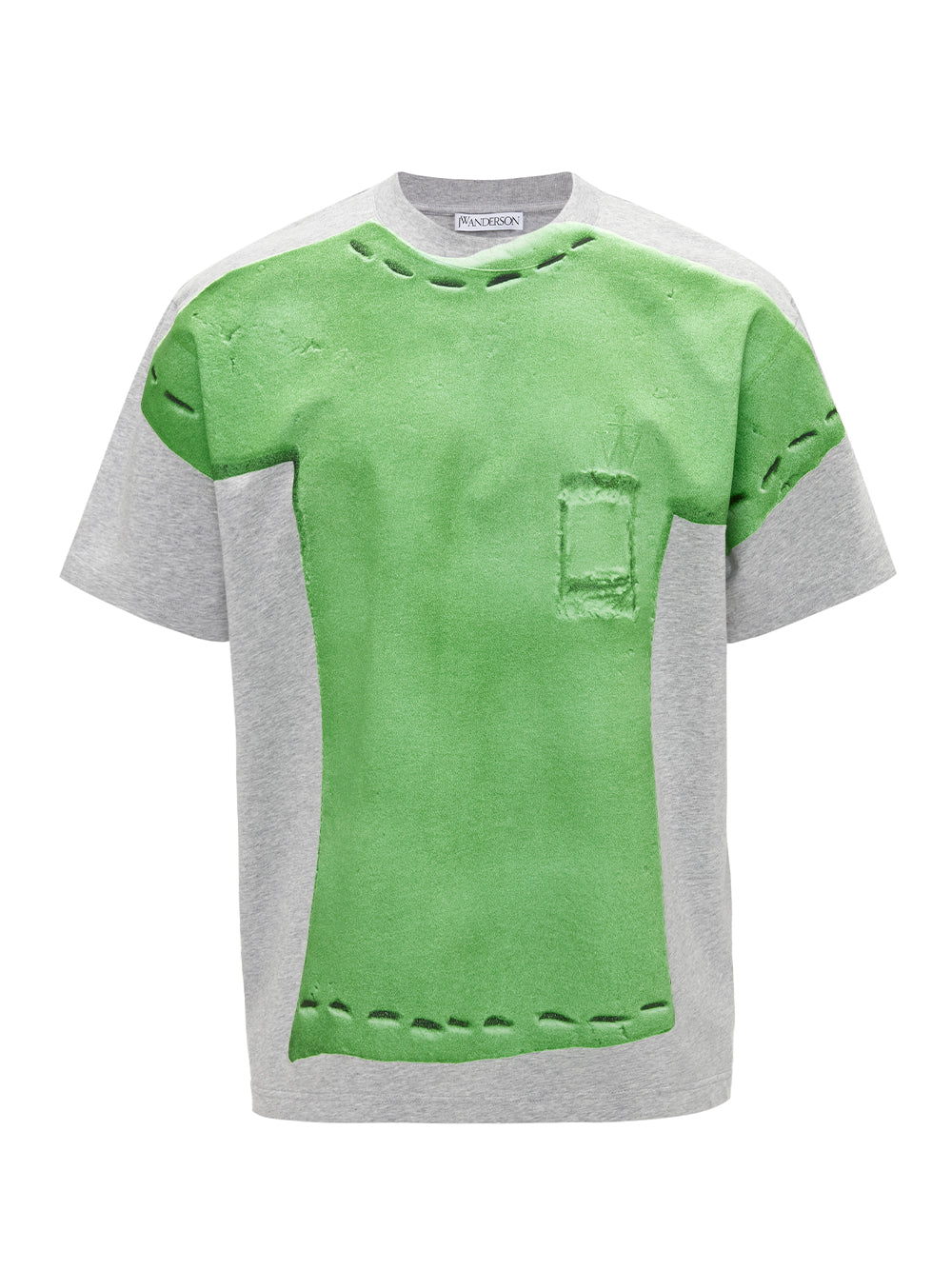 Clay Trompe L'Oeil Print T-Shirt (Grey Melange)