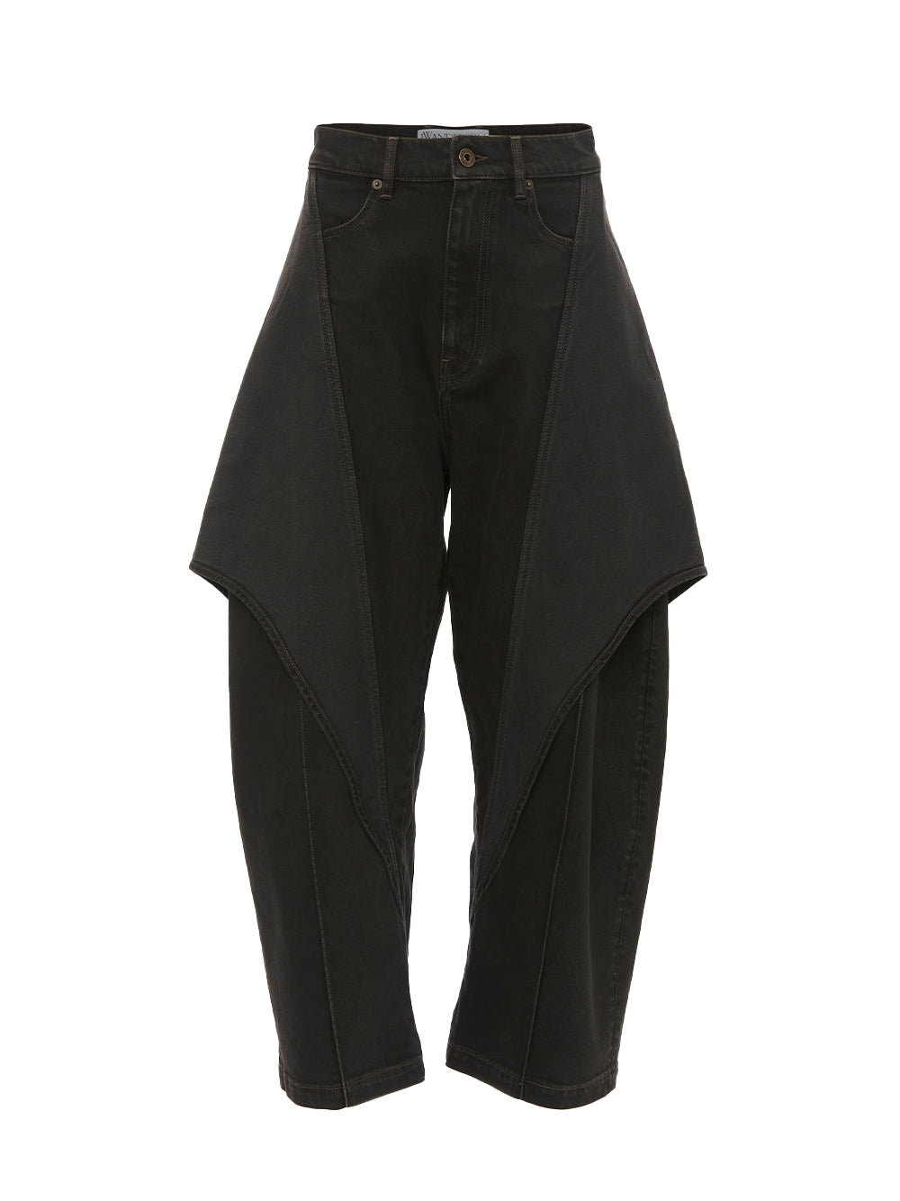 Cropped Sculptural Jeans (Dark Grey)