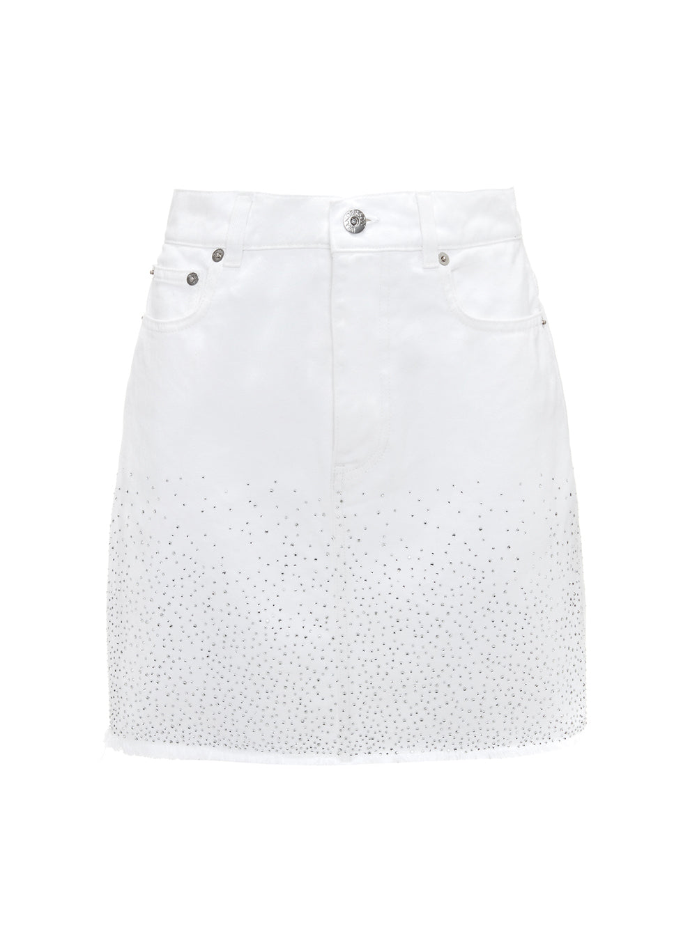Crystal Hem Mini Skirt (White)