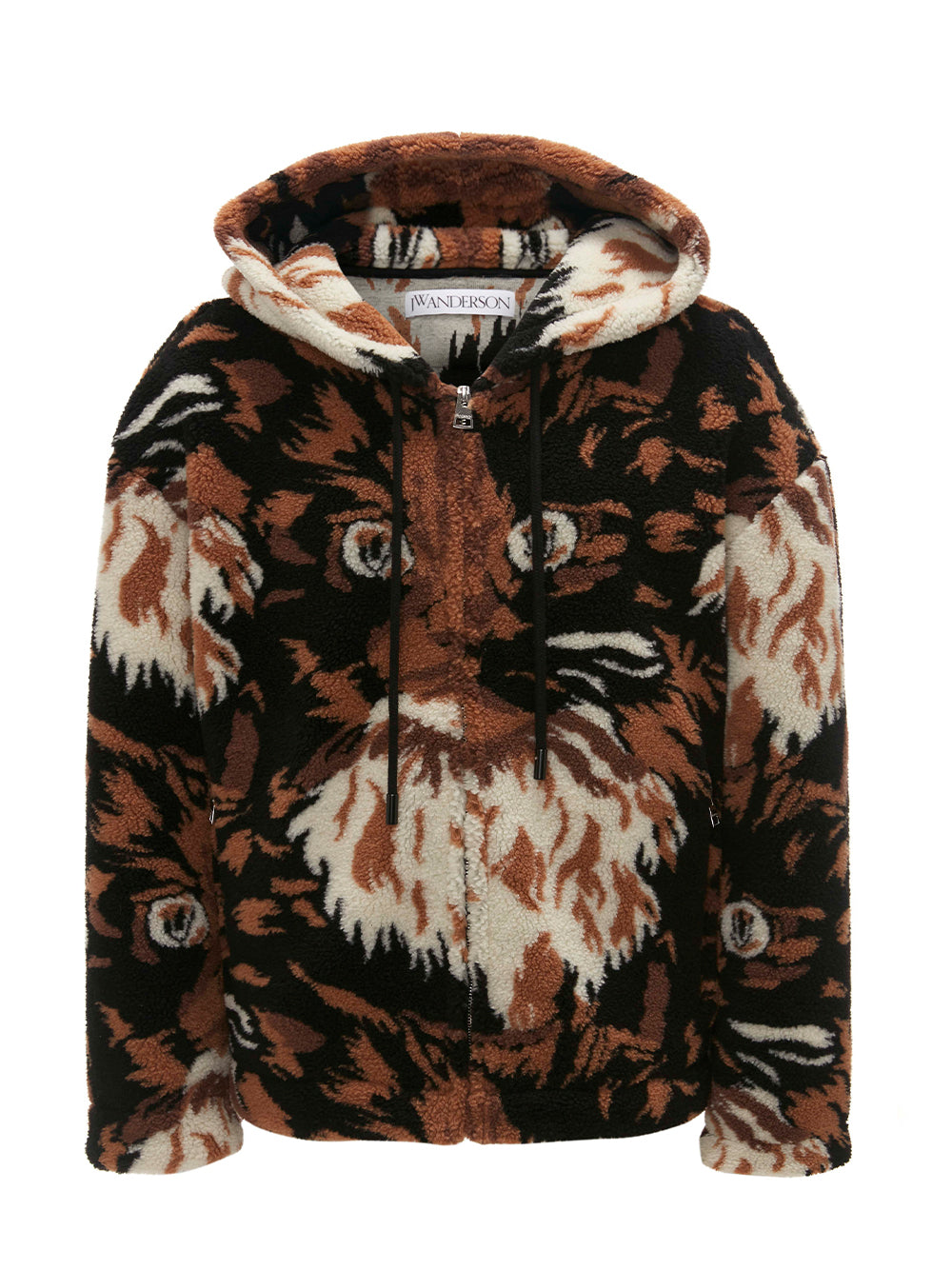 Fleece Hooded Jacket (Brown)