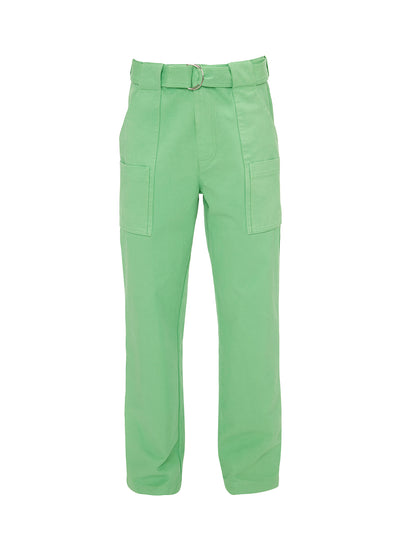 Garment Dyed Cargo Trousers (Lime Green)