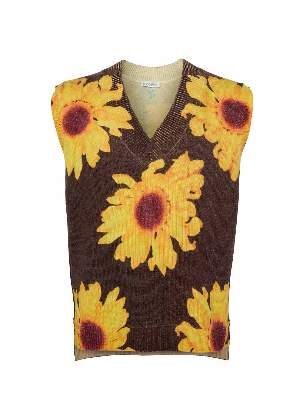 Knitted Printed Vest (Brown)