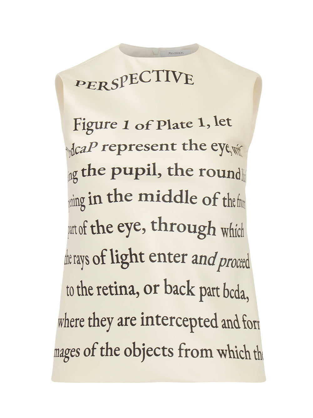 Text Print Bias Cut Top (Ivory)