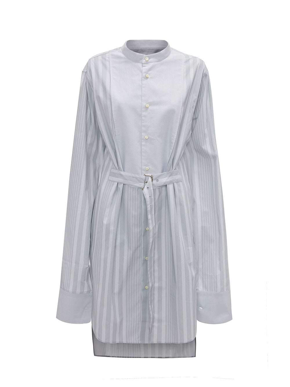 Tuxedo Shirt Dress (Grey)