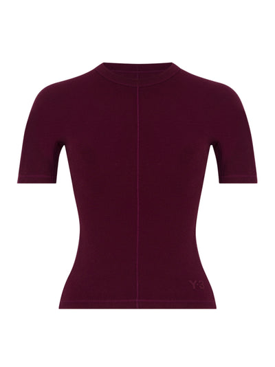 Y-3 Fitted Short Sleeve Tee Maroon
