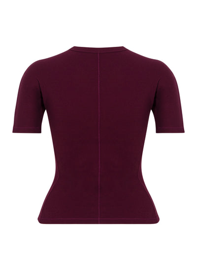 Y-3 Fitted Short Sleeve Tee Maroon