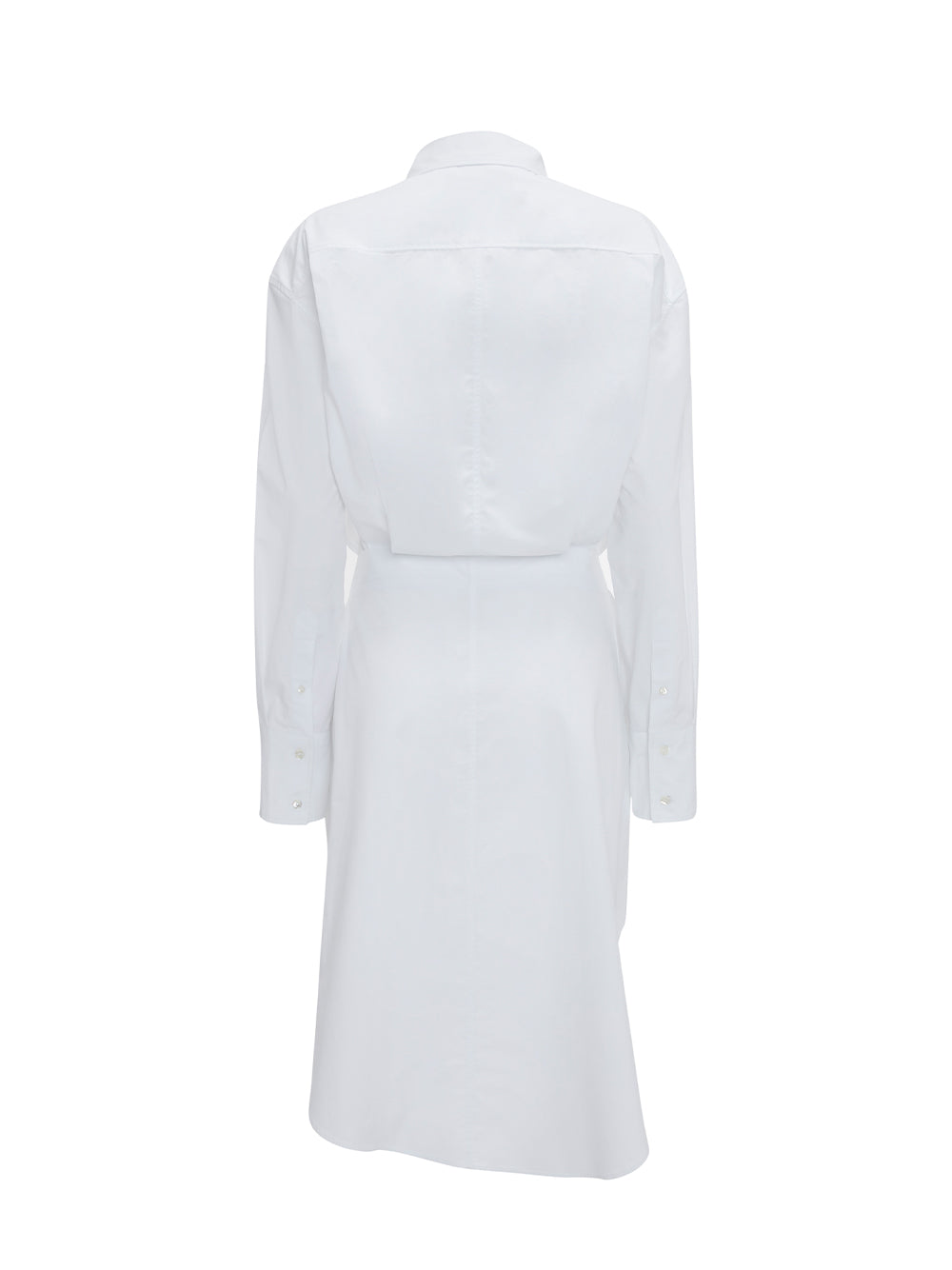 Knot Front Hybrid Shirt Dress (White)