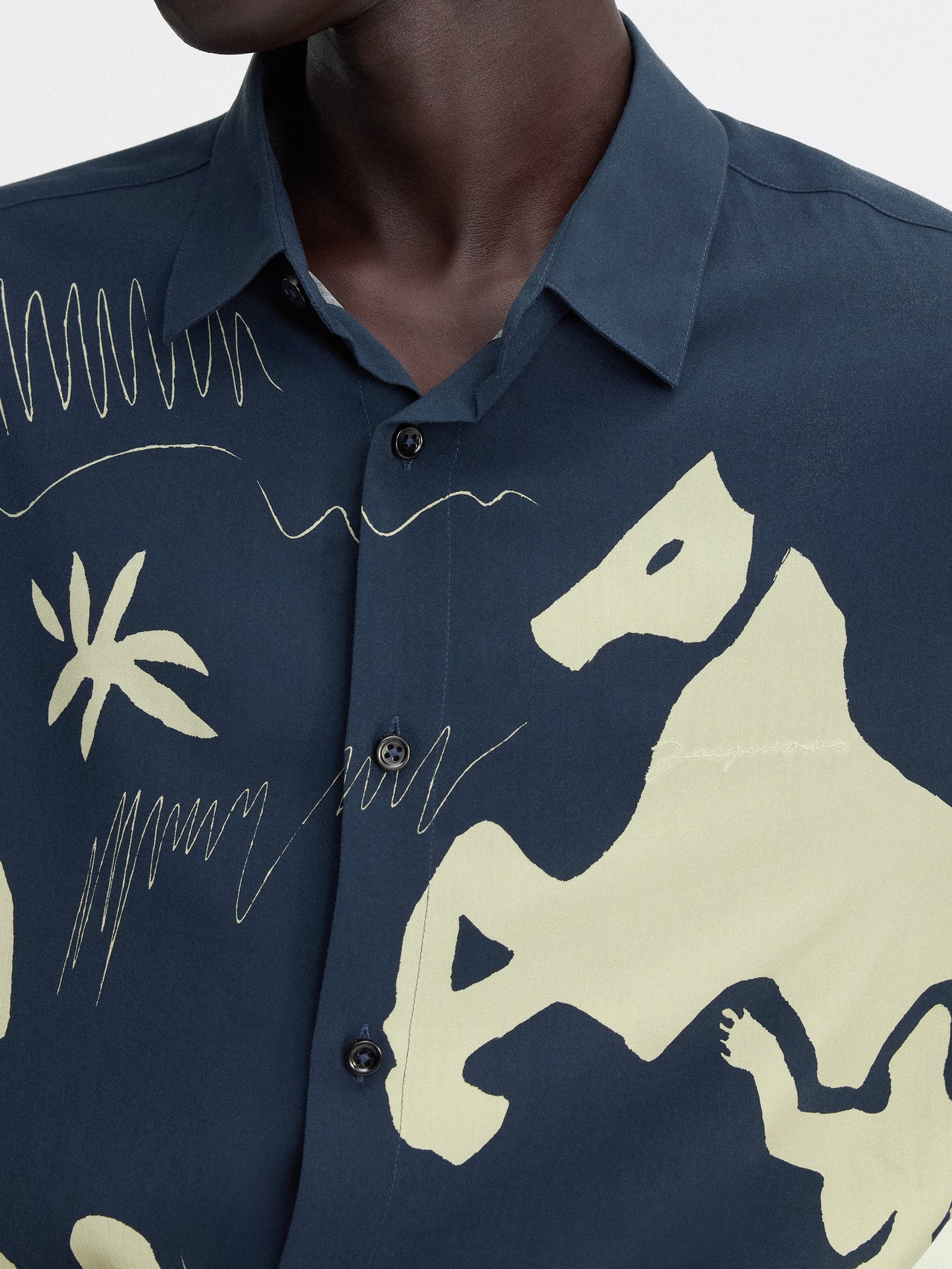 La Chemise Simon (Print Horse Scene Navy)