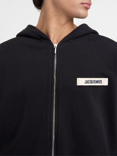 Le Hoodie Zip Gros Grain (Black)