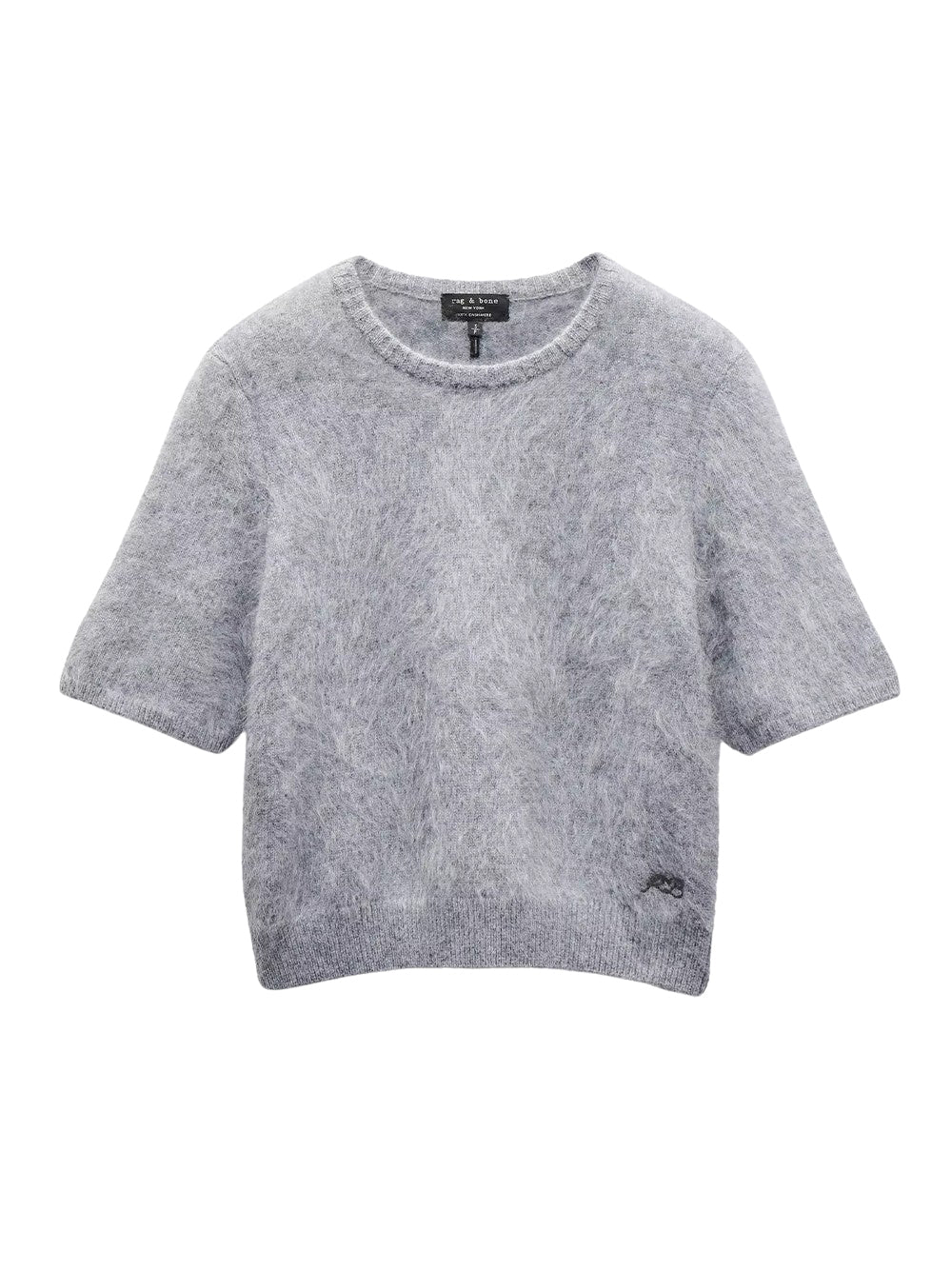 Jada Brushed Short-Sleeve Crewneck (Heather Grey)