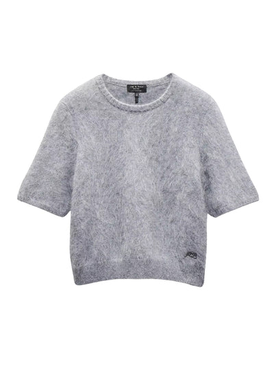 Jada Brushed Short-Sleeve Crewneck (Heather Grey)