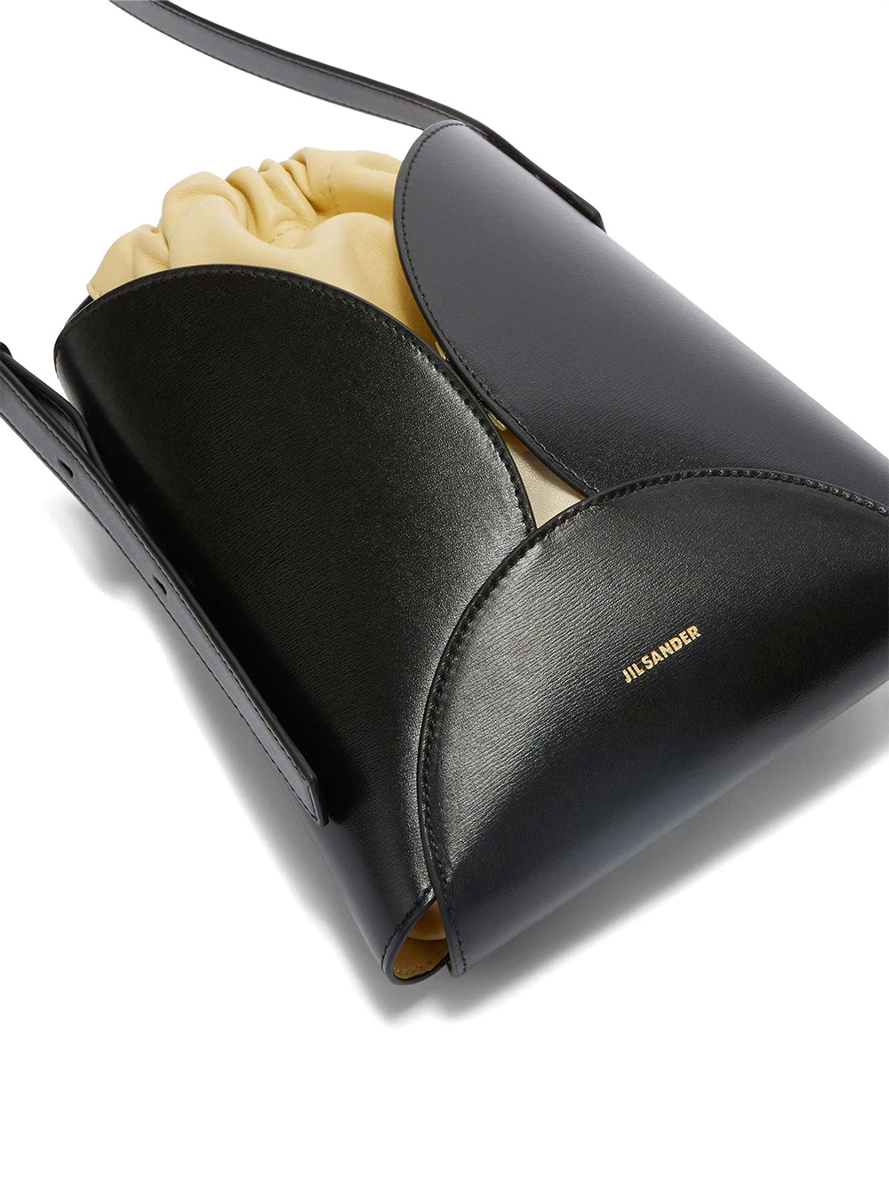 Small Curve Crossbody Bag (Black / Beige)