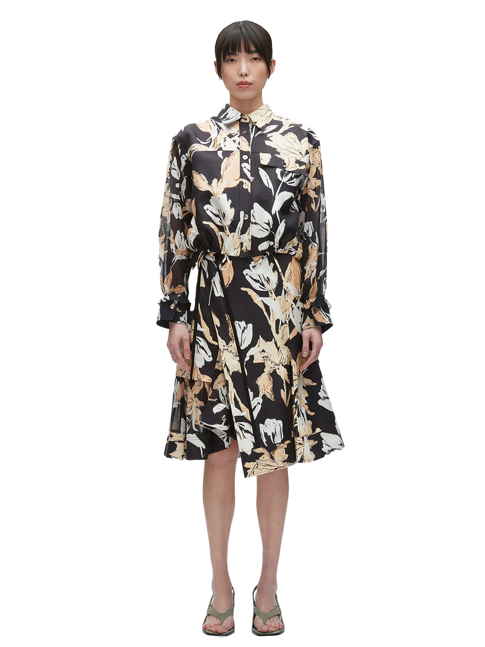 Joyful Tulip Cropped Shirt Jacket (Midnight Multi)