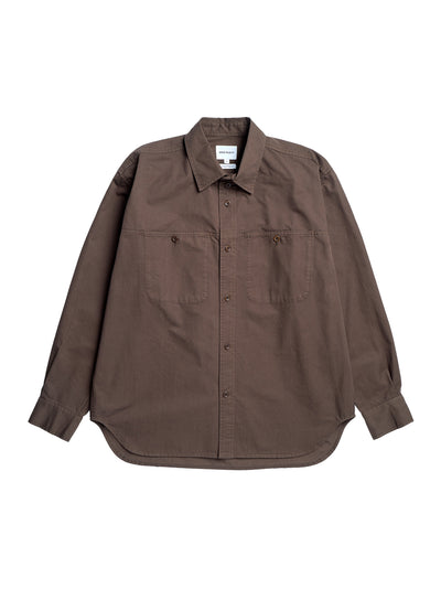 Julius Mineral Dyed Oversize Shirt (Espresso)