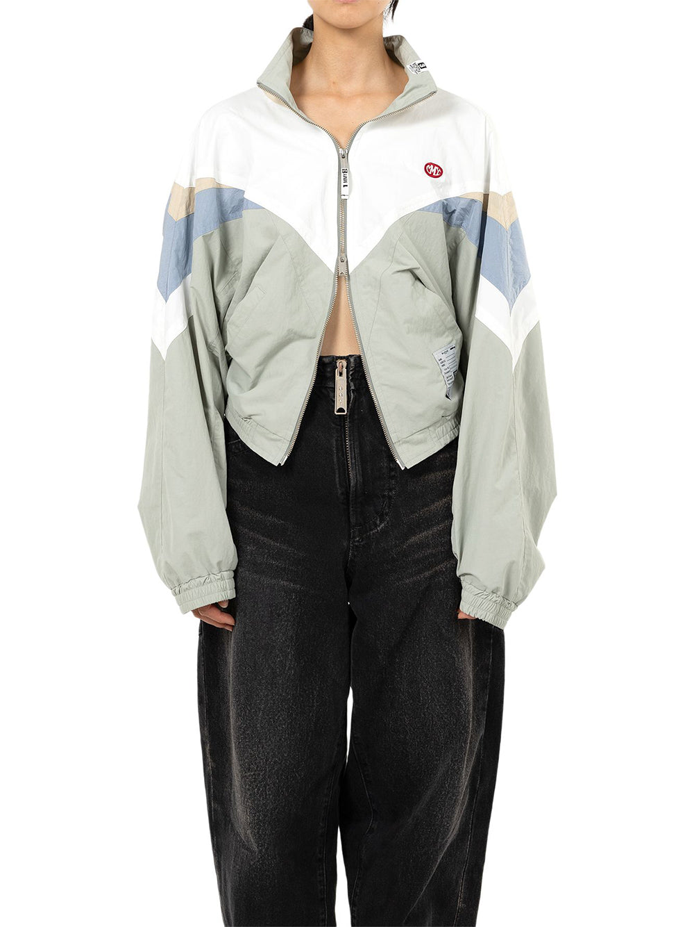 Cropped Track Jacket Gray