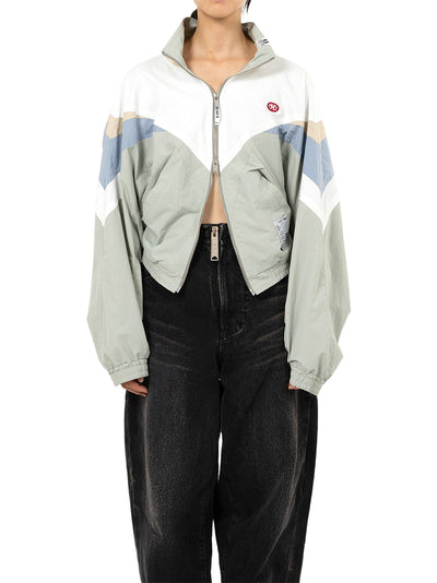 Cropped Track Jacket Gray