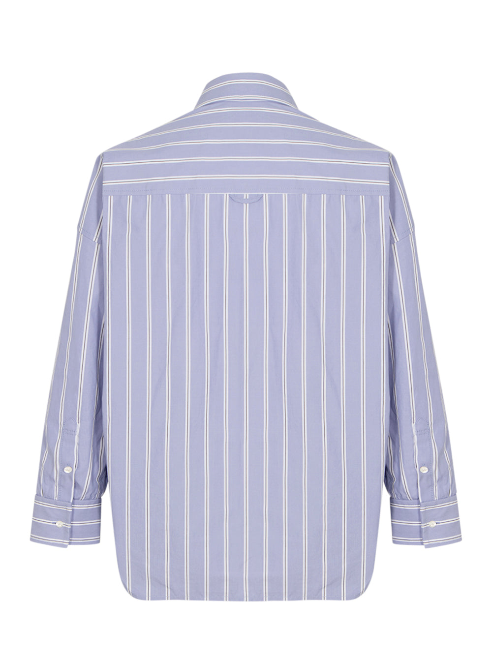 Leon Embroidery Stripe Shirt Blue