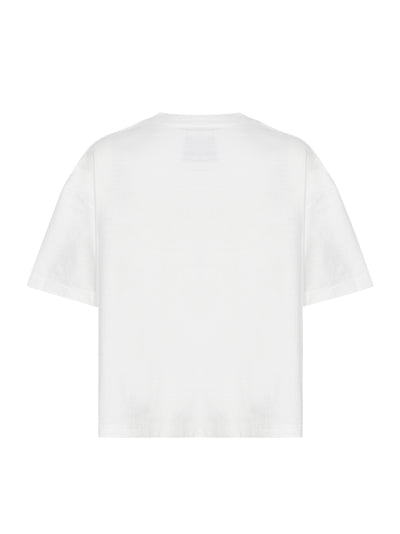 Happy Face Printed Distressed T-Shirt White