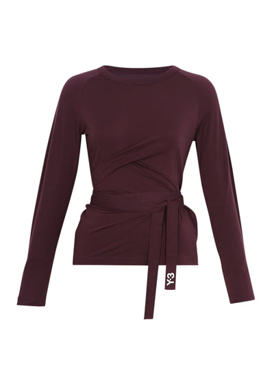 Y-3 W Tncl Long Sleeve Tee Shadow Maroon