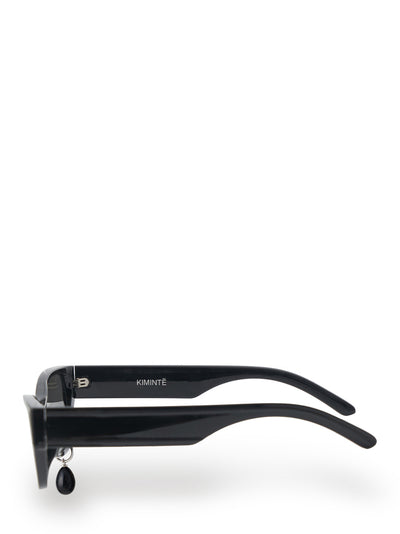 Black Pearl Tear Cat-Eye Sunglasses (Black)