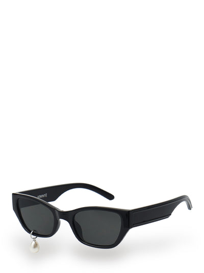 Pearl Tear Cat-Eye Sunglasses (Black)