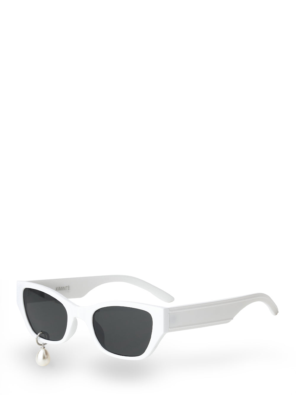 Pearl Tear Cat-Eye Sunglasses (White)