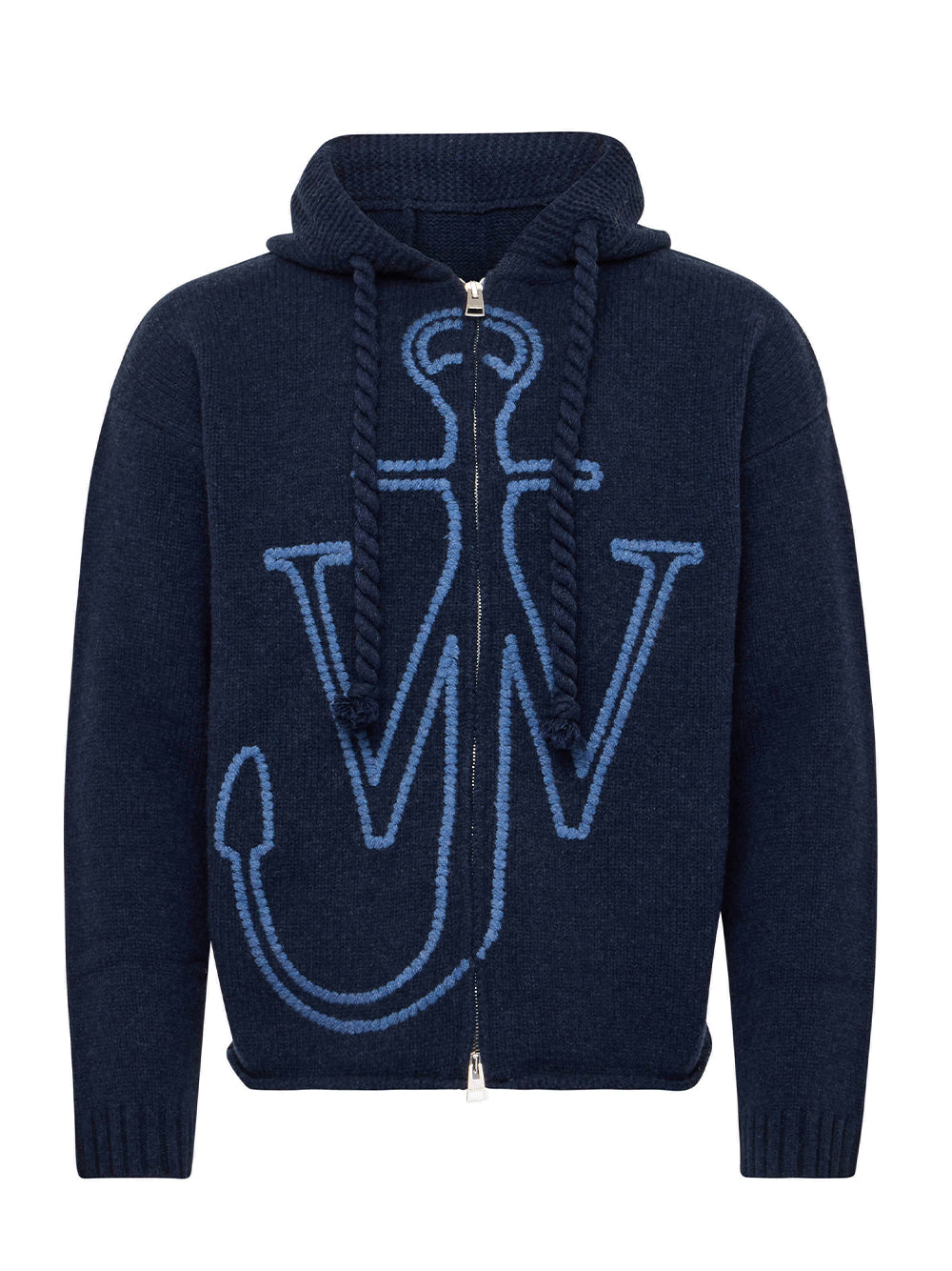 Anchor Embroidery Zipped Ho Steel Blue