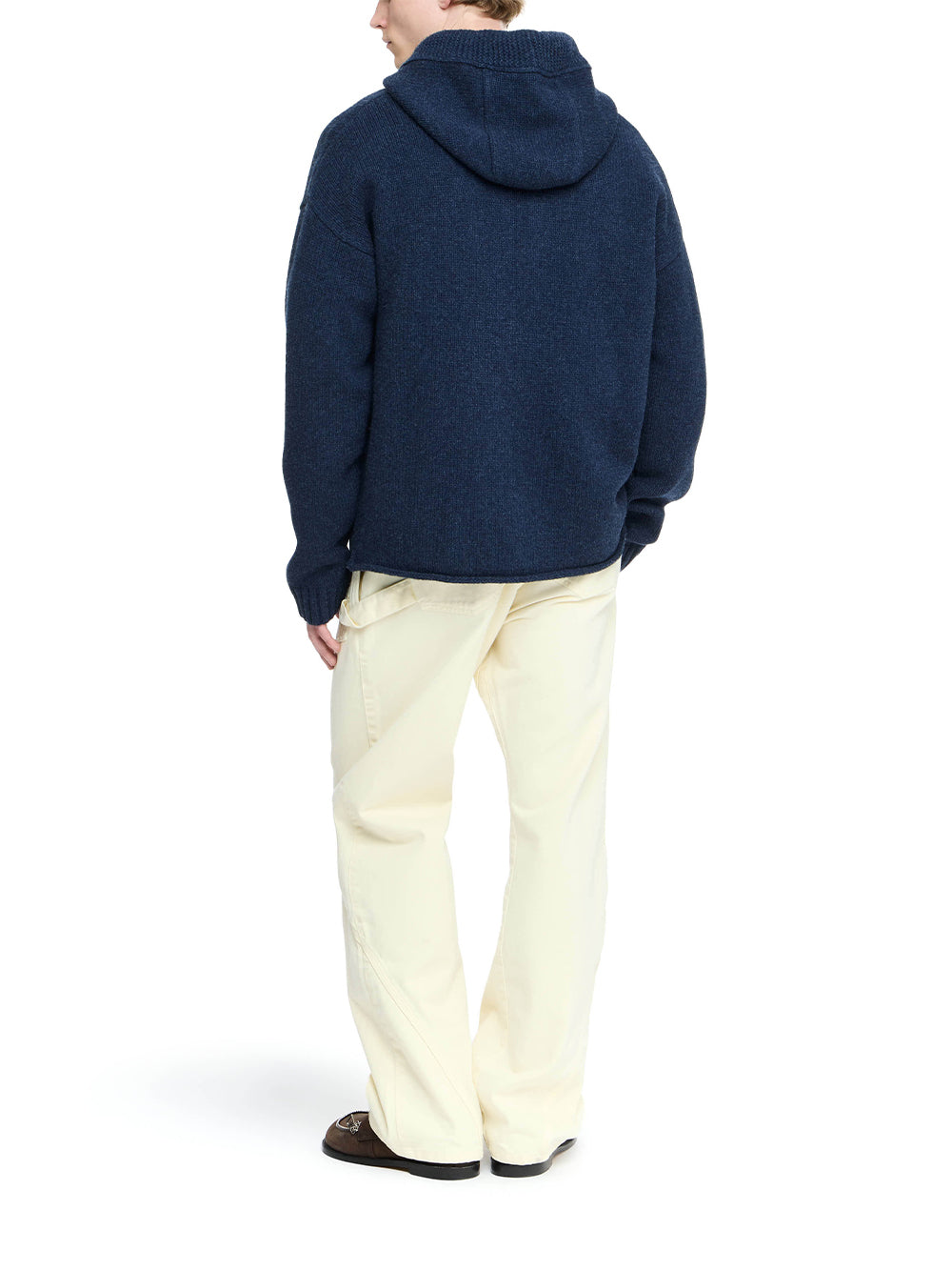Anchor Embroidery Zipped Ho Steel Blue