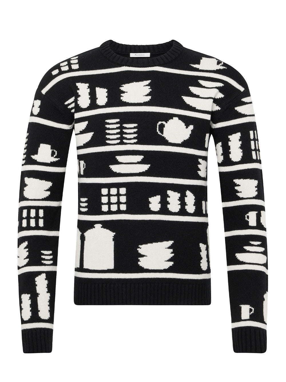 Crockery Jacquard Jumper Black/white