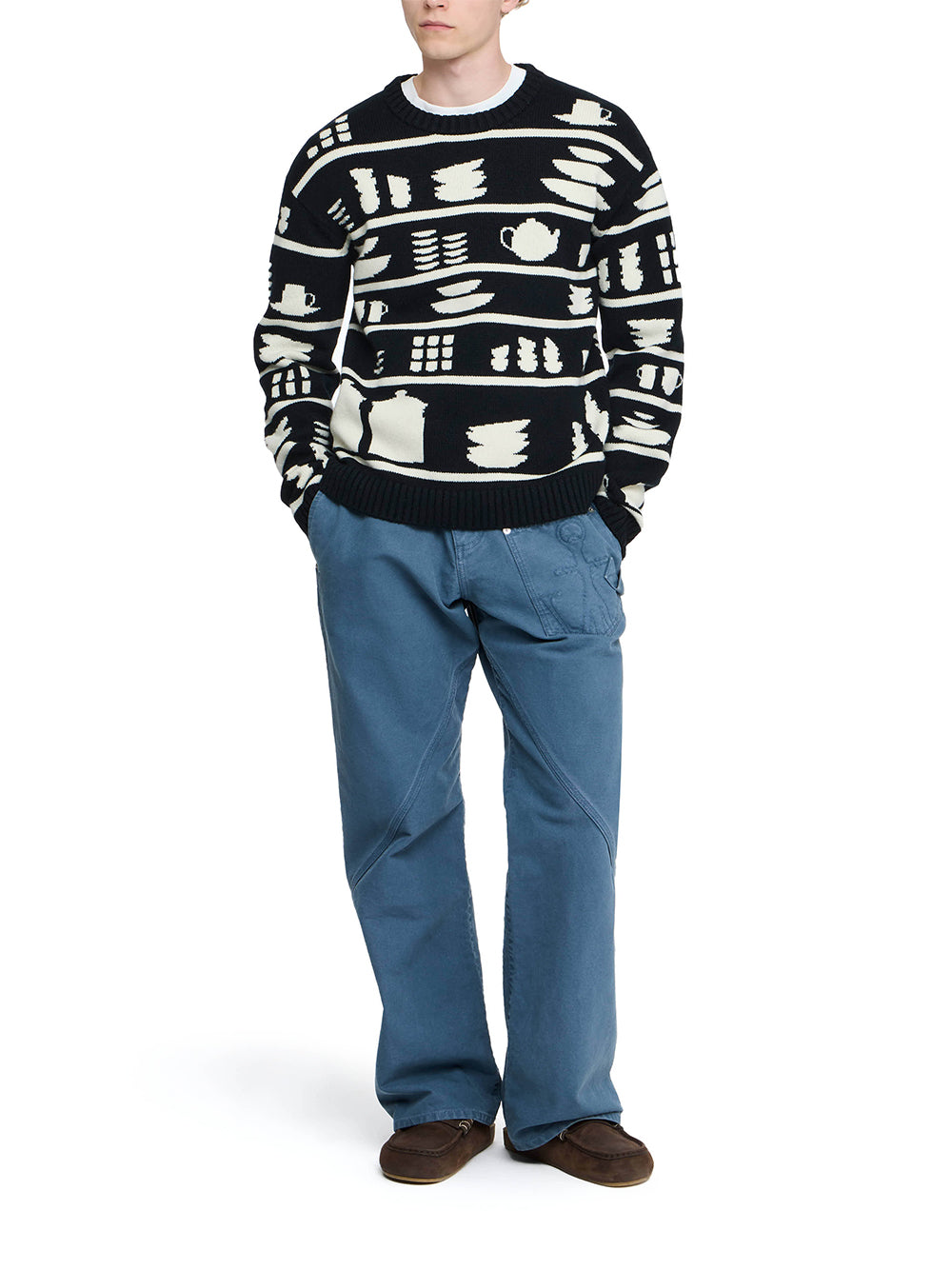 Crockery Jacquard Jumper Black/white