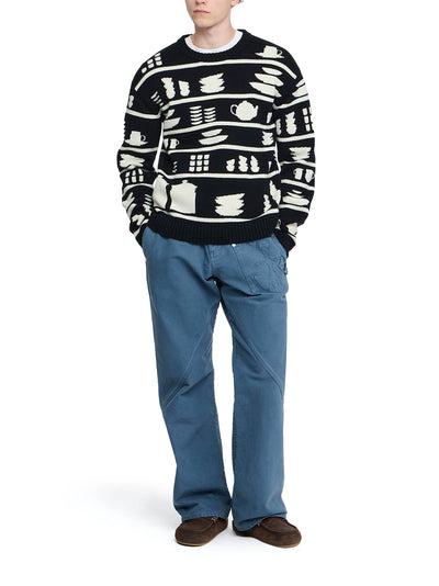 Crockery Jacquard Jumper Black/white