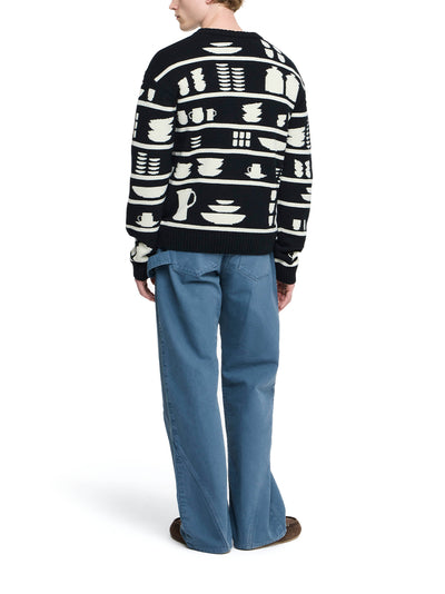 Crockery Jacquard Jumper Black/white