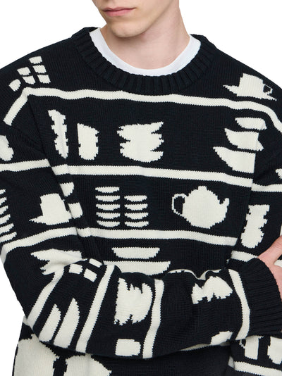 Crockery Jacquard Jumper Black/white
