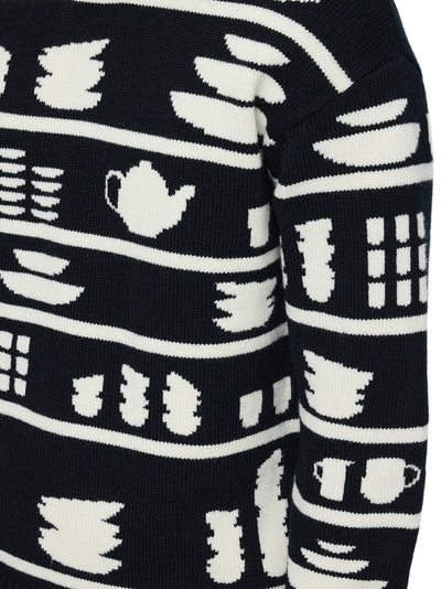 Crockery Jacquard Jumper Black/white